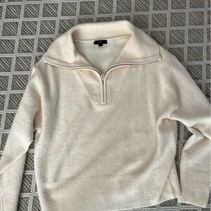 J. Crew Soft Cream Zip-Up Sweater